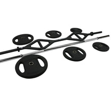 Load image into Gallery viewer, T-Grip Club Strength Lite Bar Set 2 (includes: T-Grip Lite Bar, chrome straight bar, 2x 2.5lb, 2x 5lb, 2x 10lbs and 2x 1" Spring Collars)
